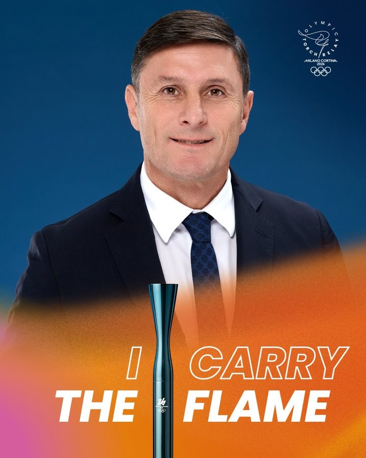 国米官方: 主帅齐沃和副主席萨内蒂将担任冬奥会火炬手