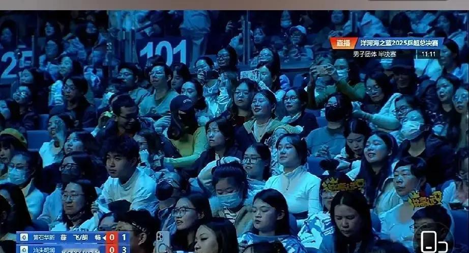 昨晚乒馆灯一亮，照样座无虚席，尖叫声把屋顶掀翻。可前阵子莎头比赛，同样的分贝被扣