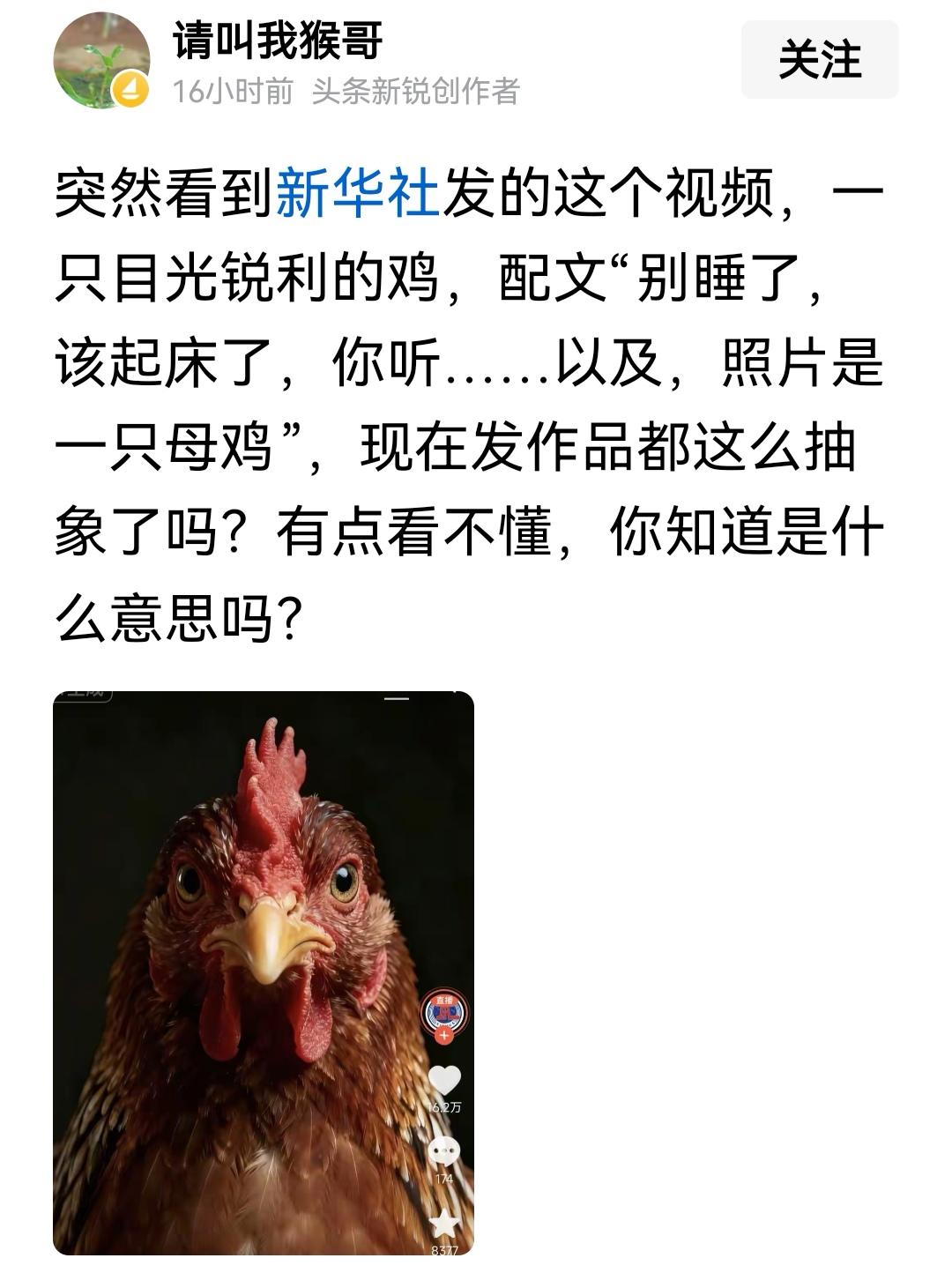 应该是一唱雄鸡天下白的意思，世界越来越好，祖国越来越好，人民越来越好。