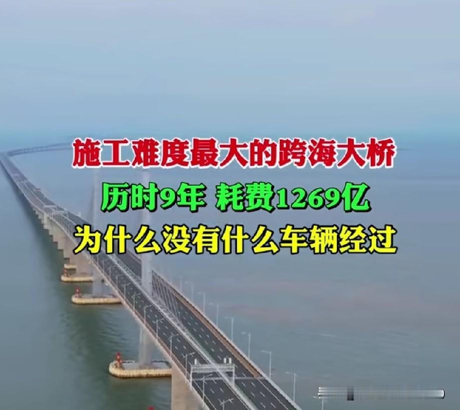 施工难度最大的跨海大桥，历时9年，耗费1269亿，为什么没有什么车辆经过？