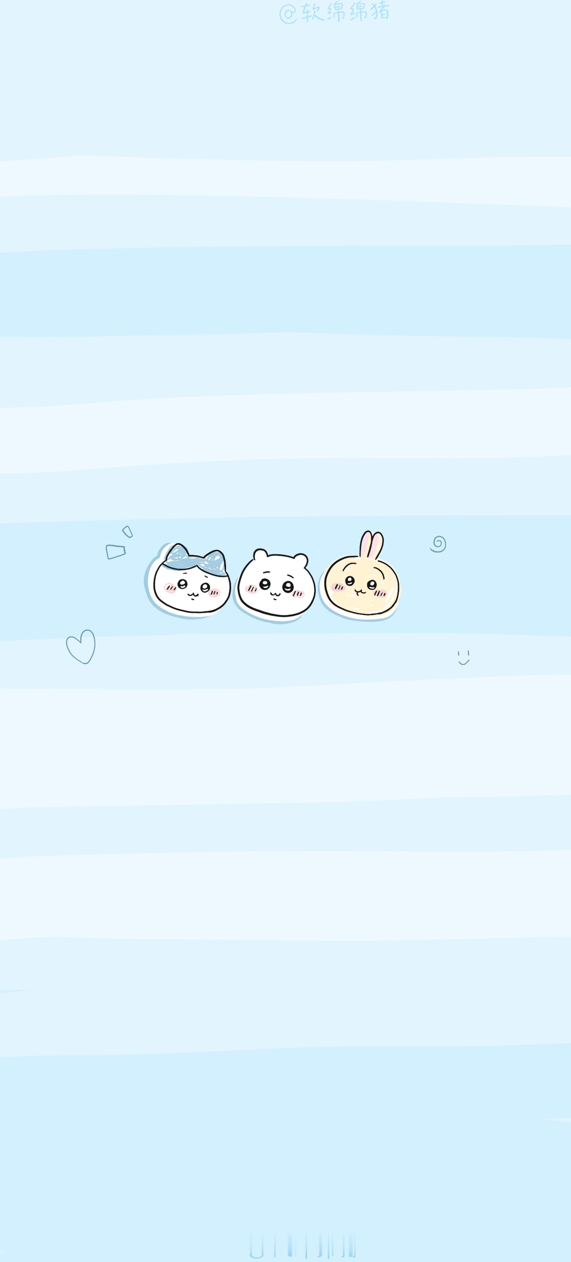三只小宝🐰cr：软绵绵猪吉伊卡哇壁纸​​​