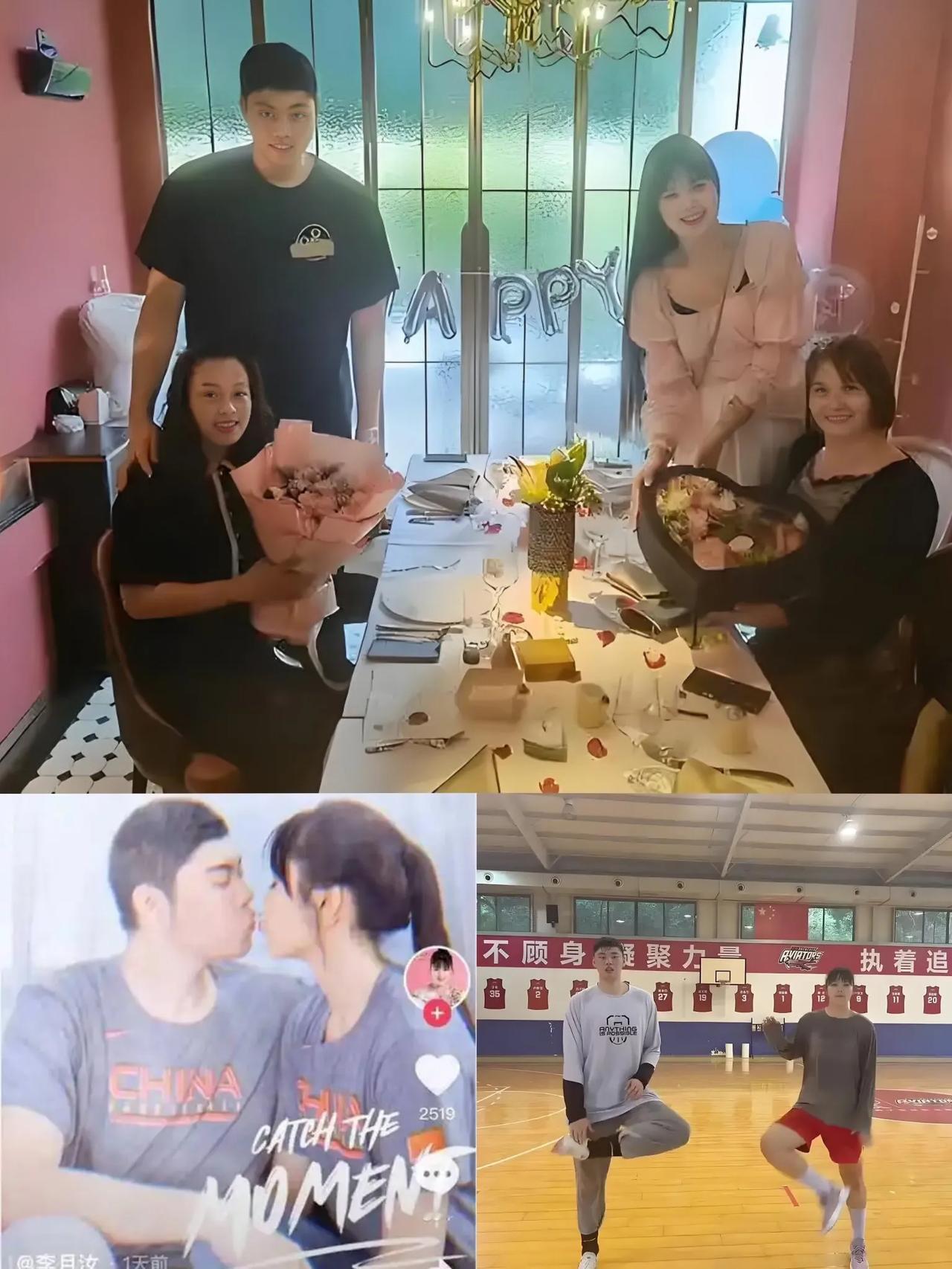 身高2米的女篮第一美女李月汝，之前跟福建队2米20的中锋赵义明之间有过一段甜蜜的