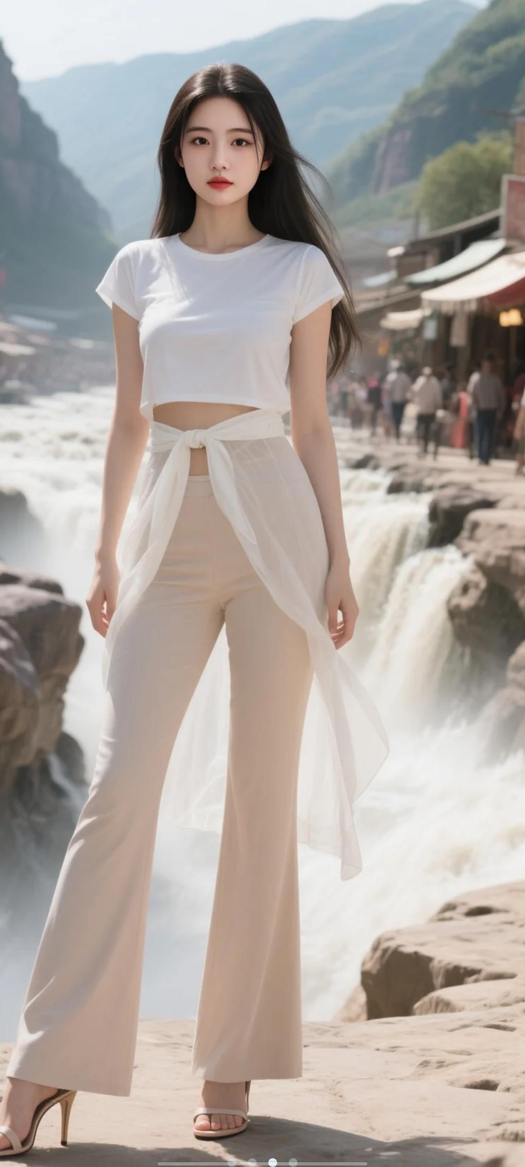 夏日清新穿搭，漫步在宝子们啊，谁知道，山水间，感受自然是什么感觉？