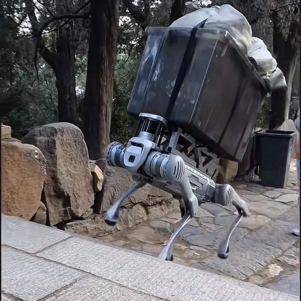 不管你接受不接受，这都是赤裸裸的现实∶1、机器狗能从山下向山上搬东西，泰山