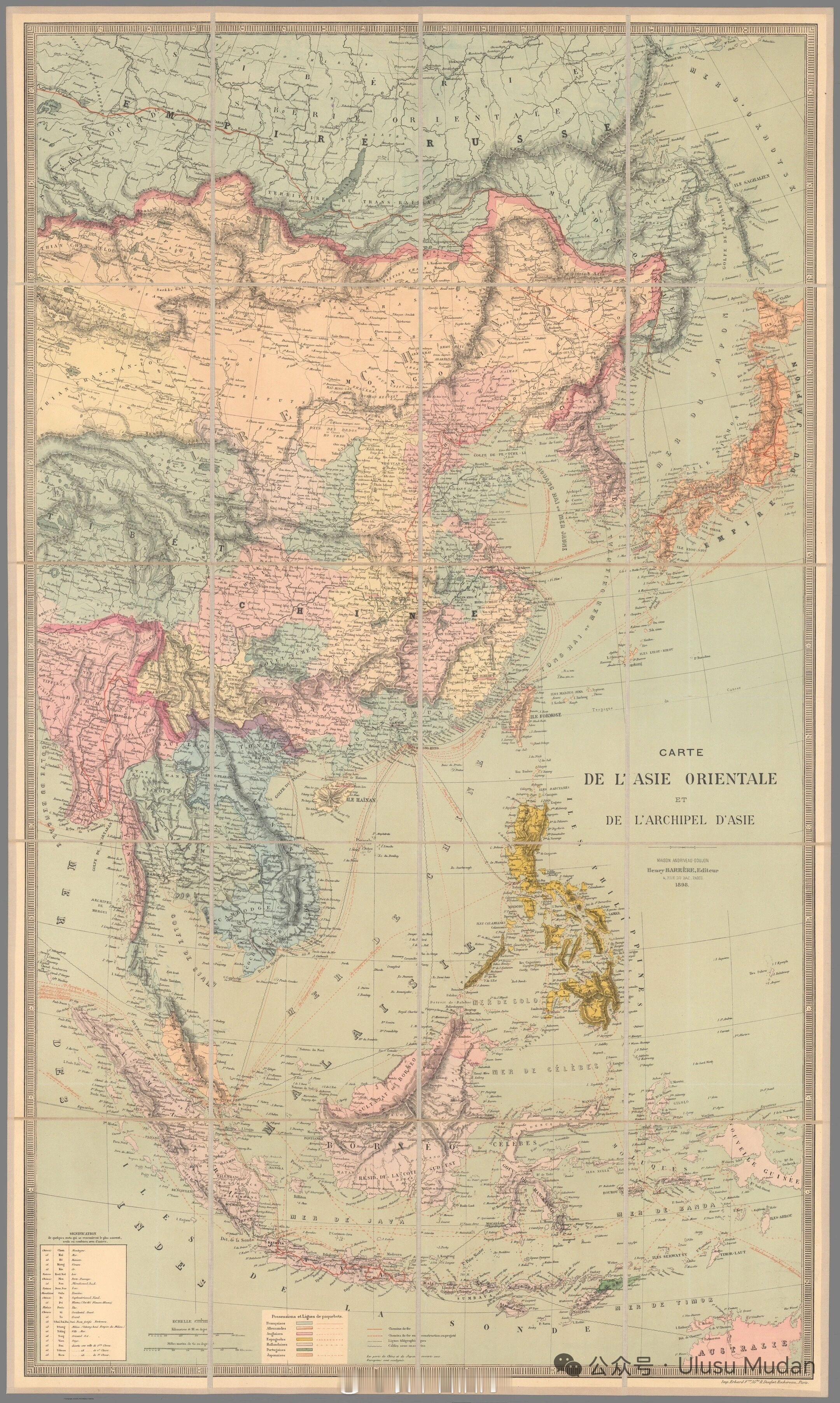 19世纪末法国🇫🇷绘制的东亚地图​​​