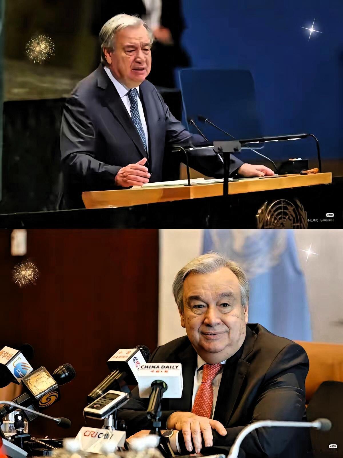 联合国这记重锤，砸碎了西方的滤镜！古特雷斯当众撕开了历史的遮羞布。他明确