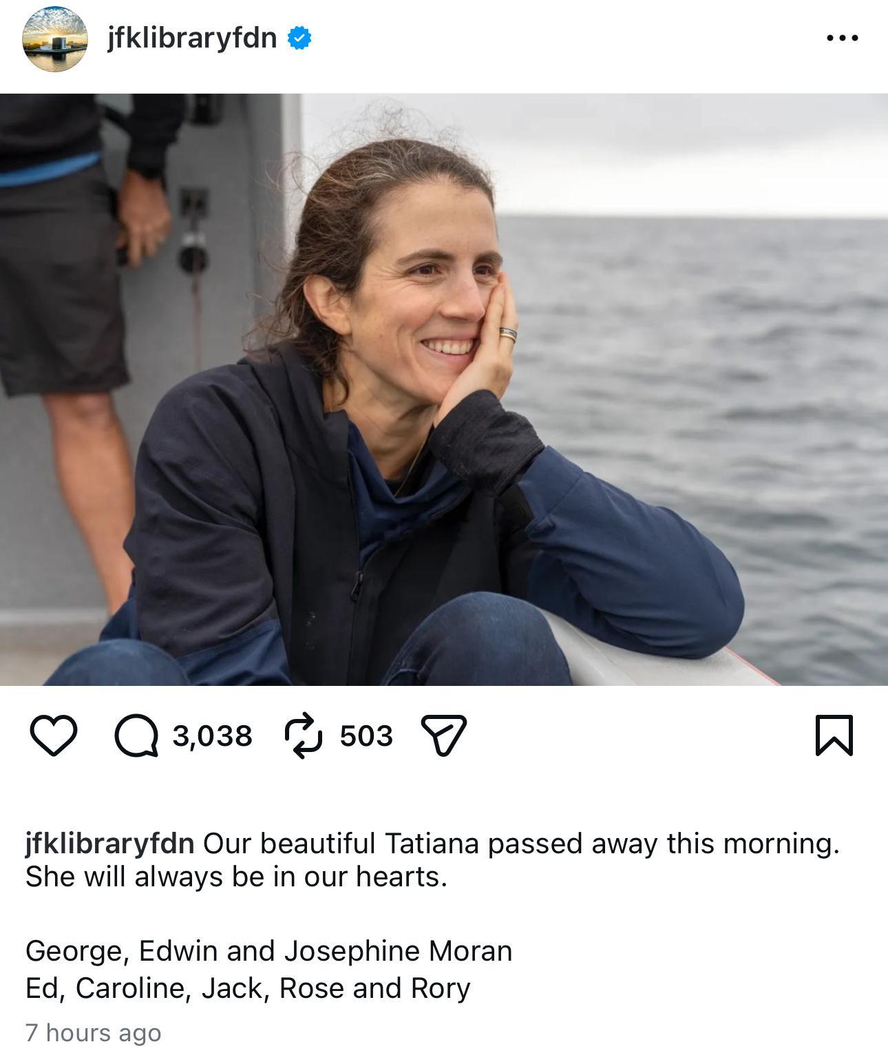 肯尼迪家族的成员，TatianaSchlossberg，已故总统JKF（约翰·