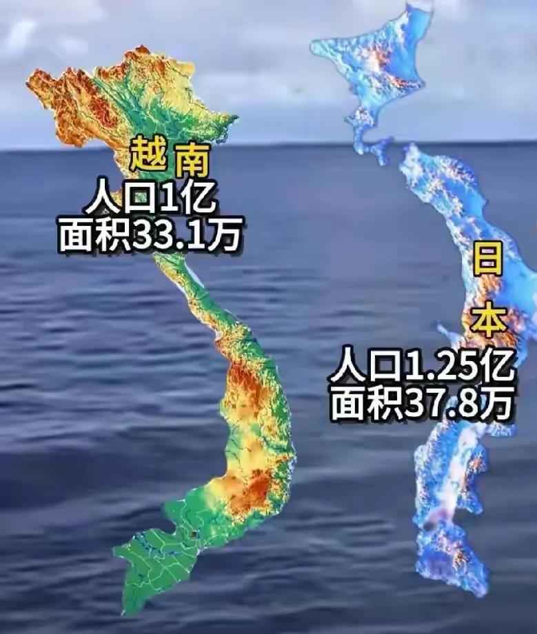 地形地貌两国非常接近越南人口在若干年后规模会不会超过日本