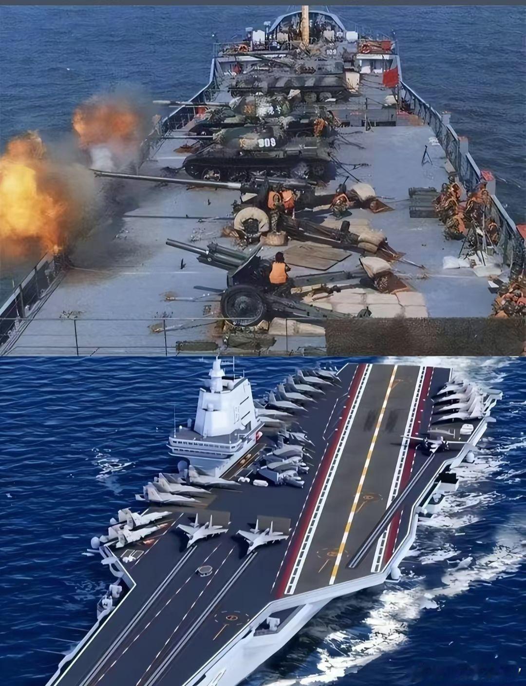 下图一是96年台海风波中国派出的海军下图二是16年的海军。仅仅海军何止强大了10