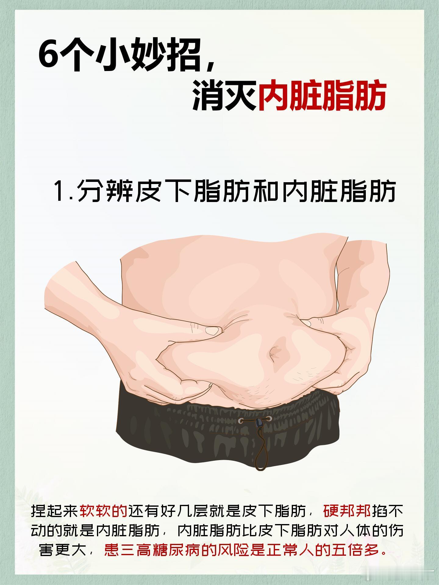 6个小妙招消灭内脏脂肪肚子上的肉肉总是减不掉，到底该怎么办？别担心，今天就