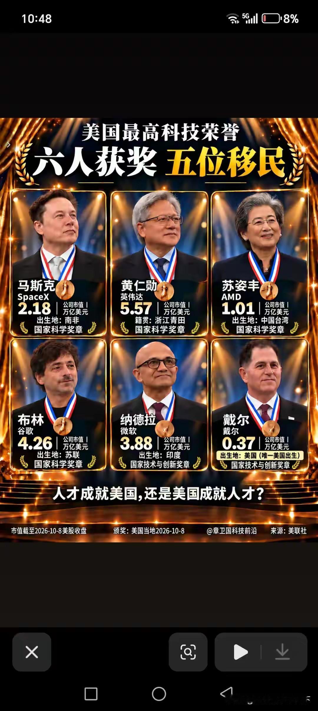 5/6是外国移民咱们也要增强内部吸引力，吸引全世界最尖端的科学家和创业者来为我