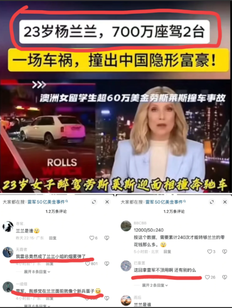 终究是雷军为杨兰兰扛下了所有。本以为这一撞一定会撞出个万亿的爹妈之类的背景，结