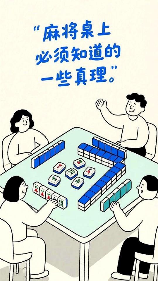 麻将桌上必须知道的一些真理。平时看人摸牌出牌嘻嘻哈哈，其实门道多得很。就