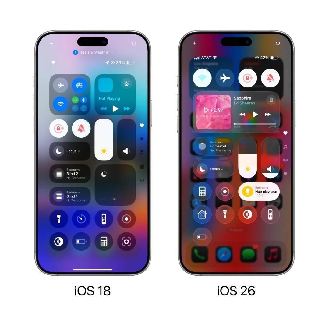 iOS18的控制中心和iOS26的控制中心大家更喜欢哪个？[思考]​​​