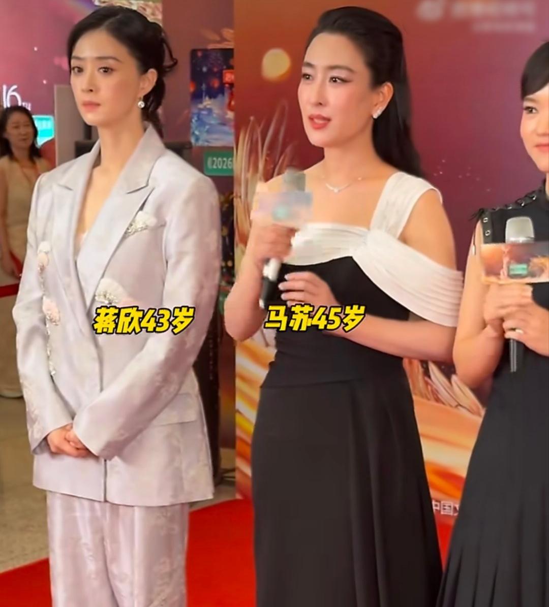 谁能想到！被网友吐槽十几年“壮、微胖”的蒋欣，最新金鹰奖同框生图，直接颠覆所有人
