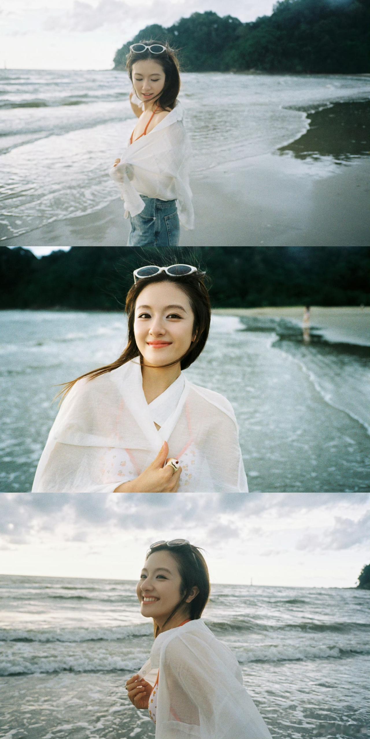 看到李兰迪那组海岛比基尼写真，第一感觉是：这姑娘真的“开挂”了。不是那种硬凹