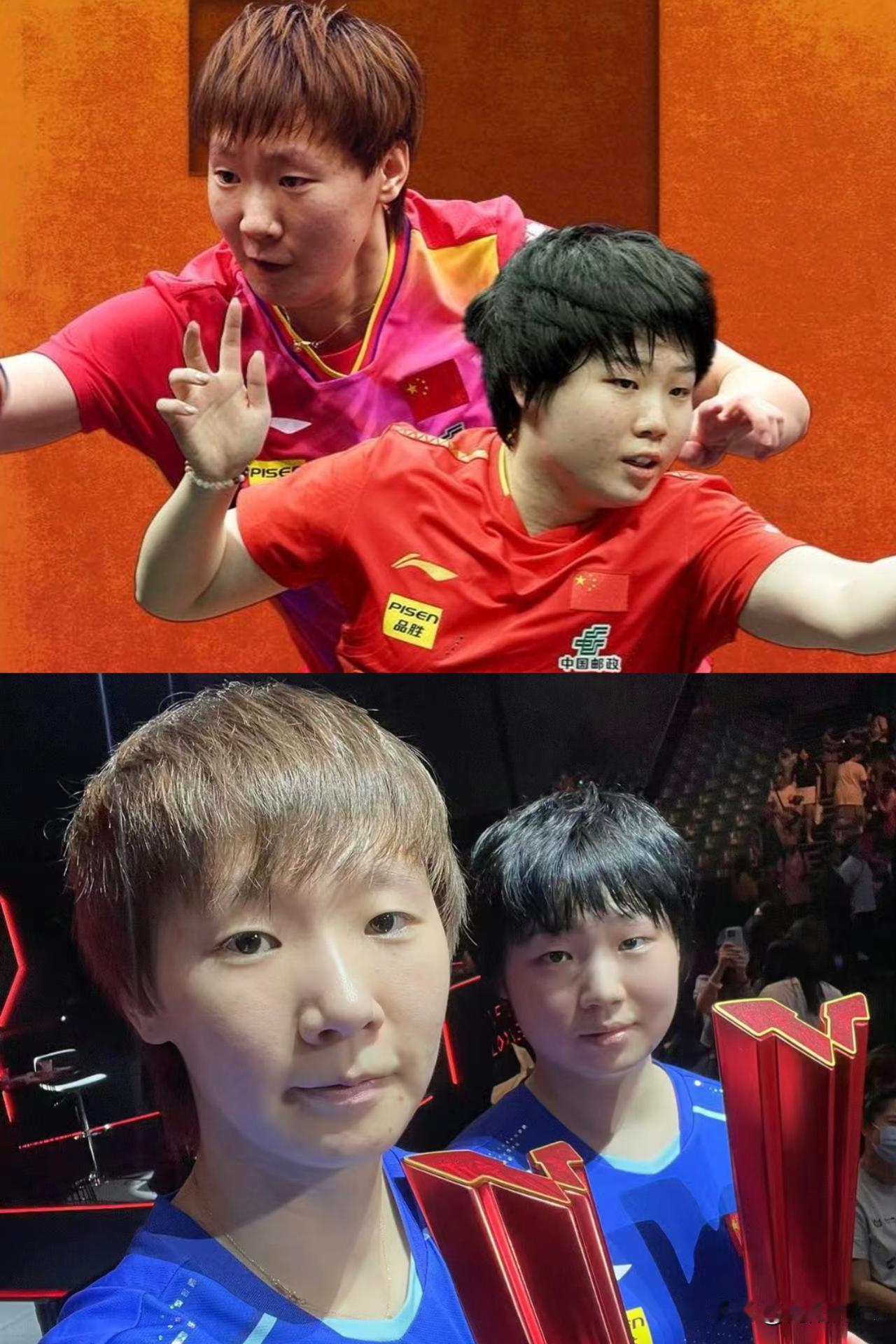 看王曼昱打球，真的会有一种莫名的“踏实感”。这次和蒯曼的女双，说实话，小将