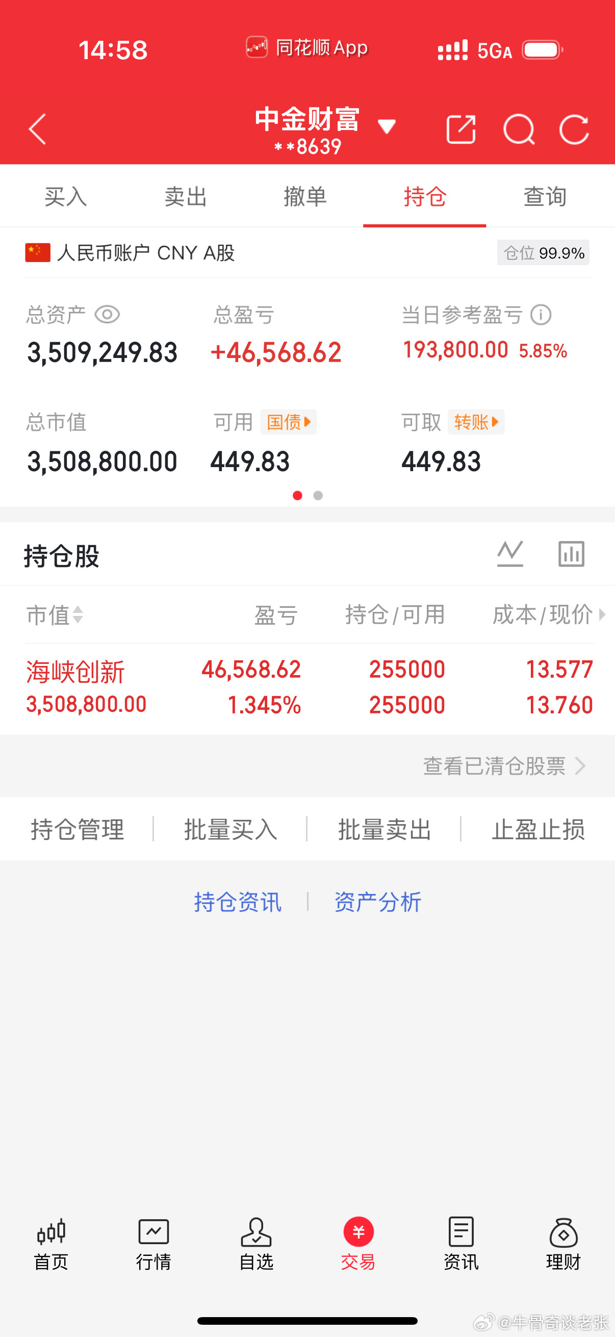 300万本金，目标1年做到1500万，1年翻五倍，欢迎各位前来验证！（第17天）