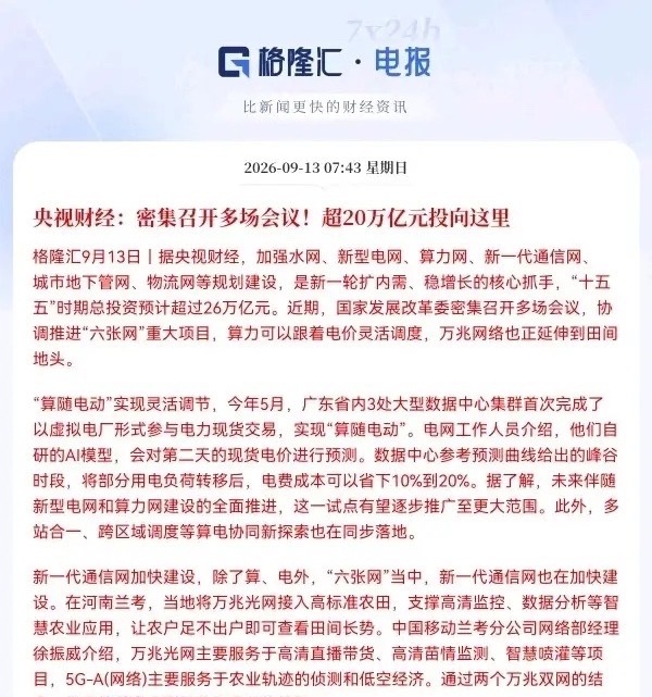 科技方向的王炸利好来了，“十五五”规划，超26万亿的大蛋糕砸向了科技新基建，科技