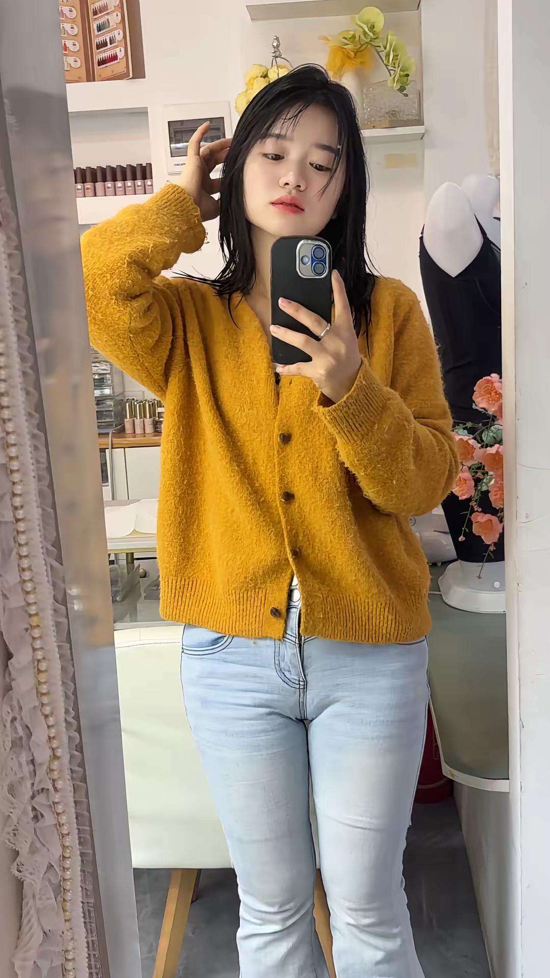 牛仔裤紧身牛仔裤牛仔裤天花板这样的身材打几分微胖女生