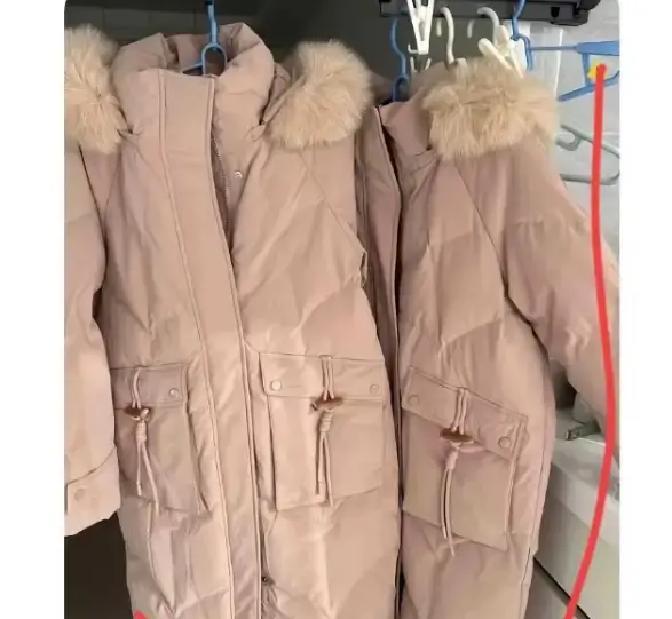 同款羽绒服，网上便宜300块，拆开全是碎毛上周陪老婆逛街，她看中一件标价1
