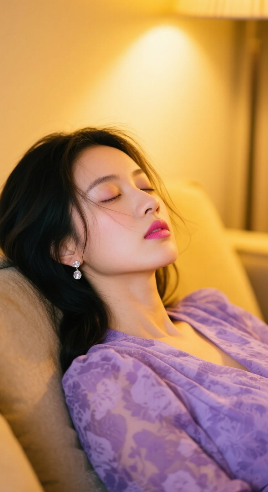 少妇紫眸闭目一笑颠倒众生