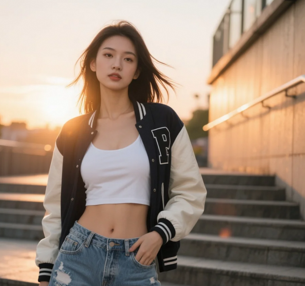 夹克配牛仔裤=她穿出了属于酷妹的自信美