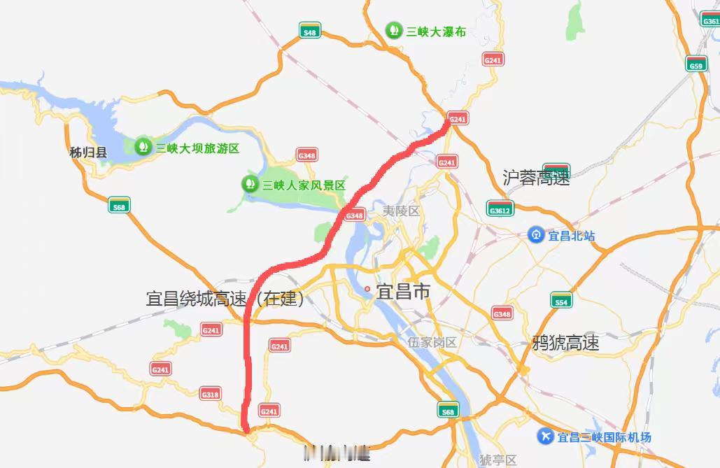 湖北171公里大外环！四条高速围合宜昌城区宜昌城区外围的绕城