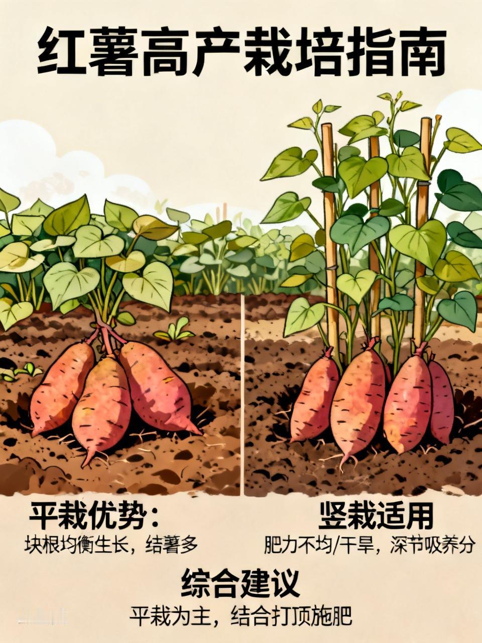 红薯要高产,平栽还是竖栽?红薯要高产，平栽还是竖栽是个值得探讨的问题。我种红薯