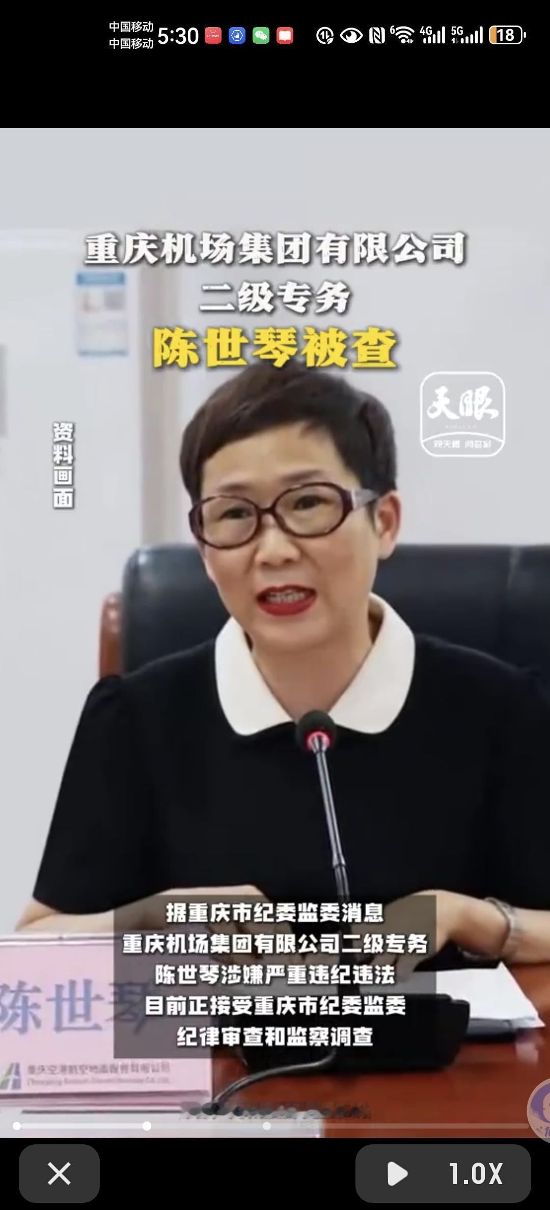 重庆机场集团的陈世琴，今天彻底栽了。这个陈世琴也不简单，她平日里的穿着打扮十分