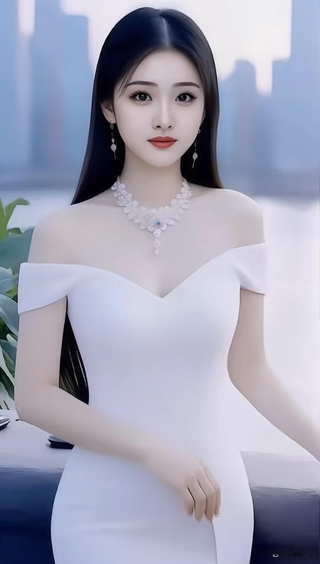 优雅白裙，闪耀珠宝，都市女神风范轻奢时尚黑裙黑裙气质女神轻奢蕾丝黑裙黑裙气