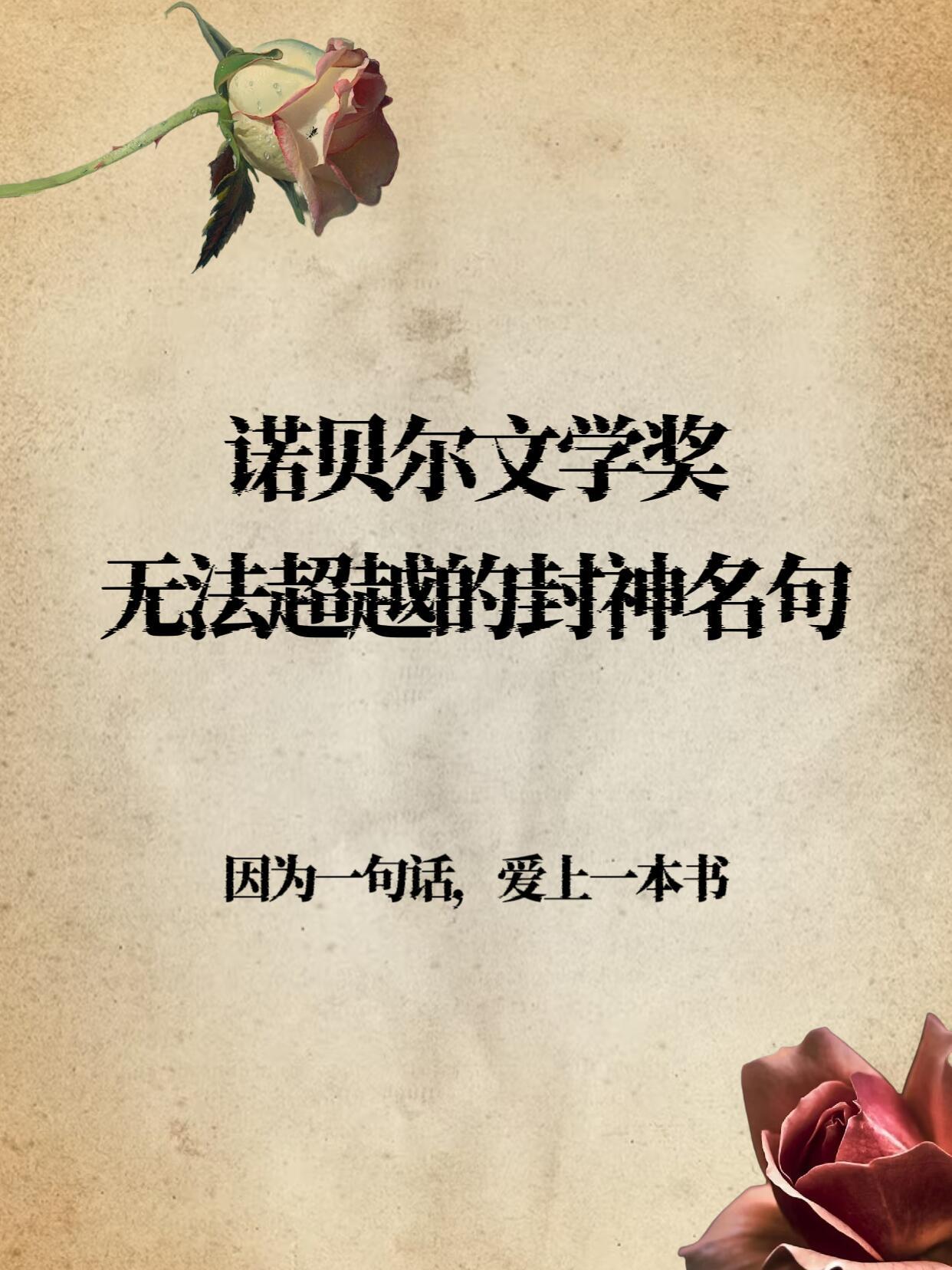诺贝尔文学奖无法超越的封神名句