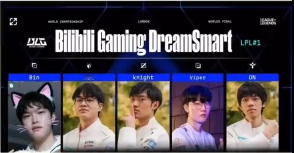 Bin表情包火出国小花生Peanut在直播中翻到BLG合照，其中Bin放的是猫