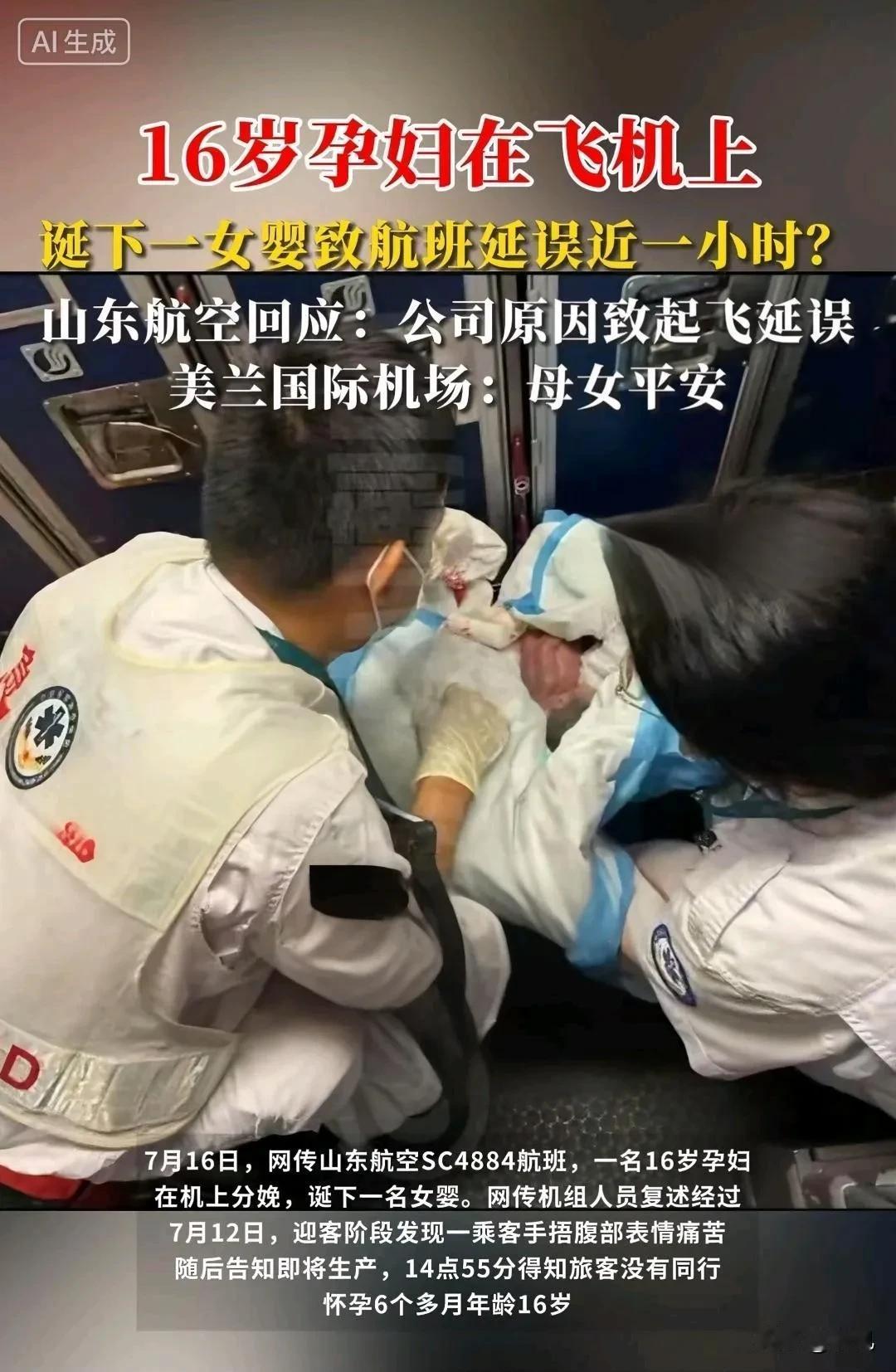 7月12号那天，SC4884航班上发生了一件大事！飞机上有个16岁的小姑娘