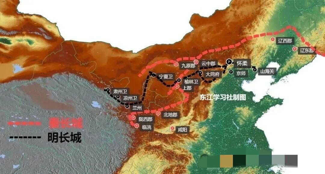 秦长城被破坏的差不多吧？西汉，汉武帝时的外长城，还有受降城，1917年，徐树