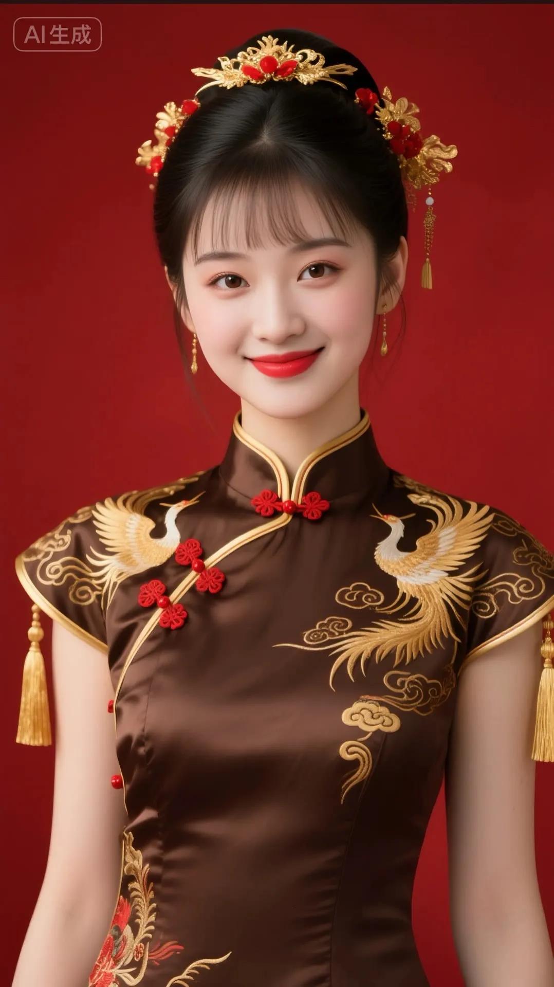 惊艳的汉服造型，金丝刺绣的优雅，红妆的娇艳，尽显古典美！🌸💄👗