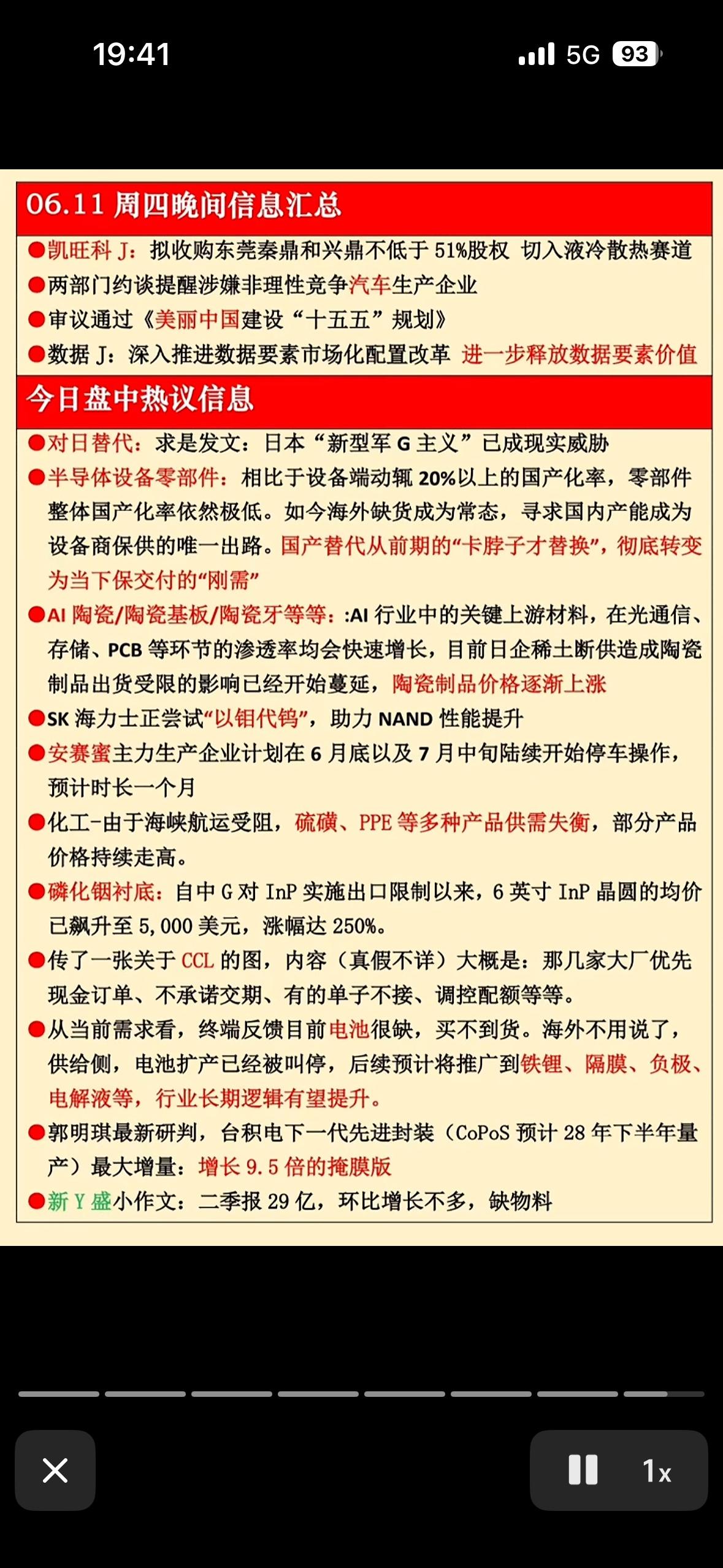 6月11日财经资讯速递📈📊💰半导体缺货潮来袭！陶瓷、电池、InP晶