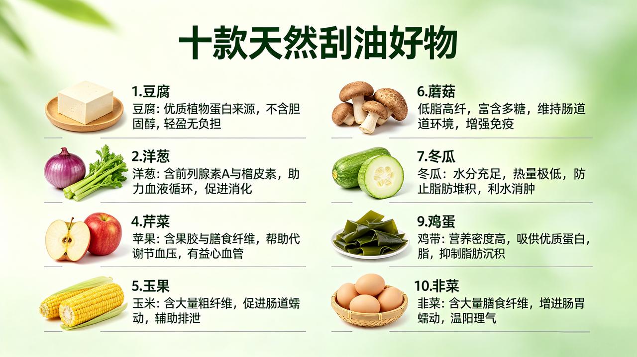 🍃十款天然刮油好物①🍮豆腐：优质植物蛋白来源，不含胆固醇，轻盈无