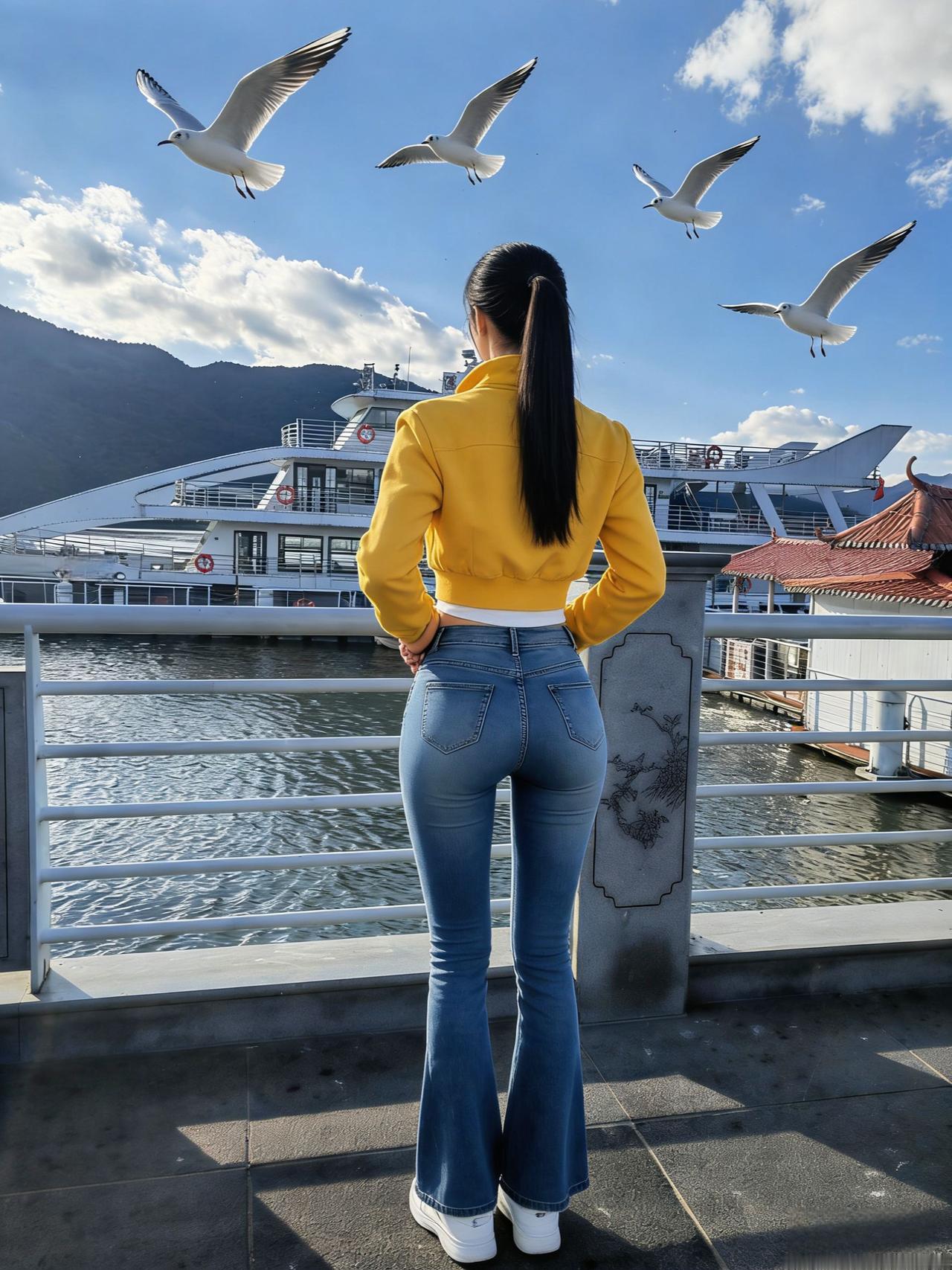 滇池畔的冬日暖阳☀️牛仔裤滇池喂海鸥海鸥海鸥昆明的冬天有多浪漫海埂大坝喂