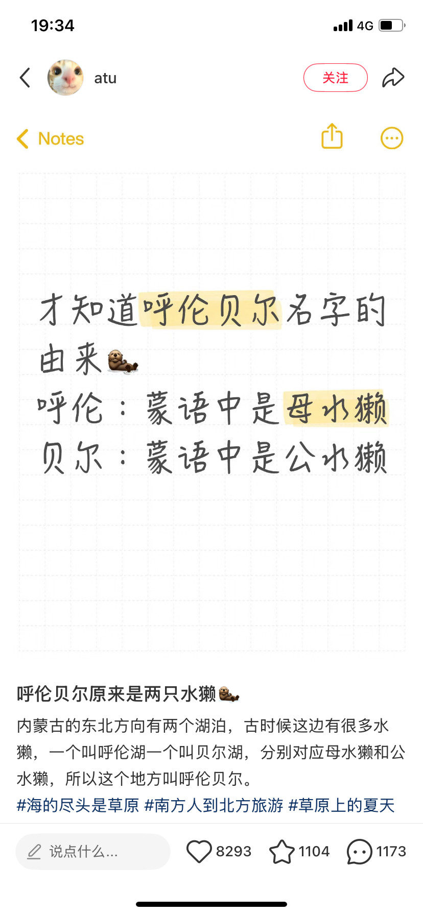 海拉尔的意思是野韭菜花？那很美妙了，因为海拉尔的羊肉超好吃，怪不得没膻味，被野韭