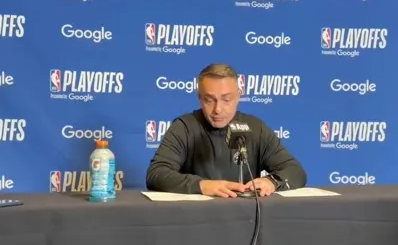 NBA季后赛，猛龙主帅拉贾科维奇接受媒体采访，谈及本轮系列赛的失利猛龙主帅拉贾科