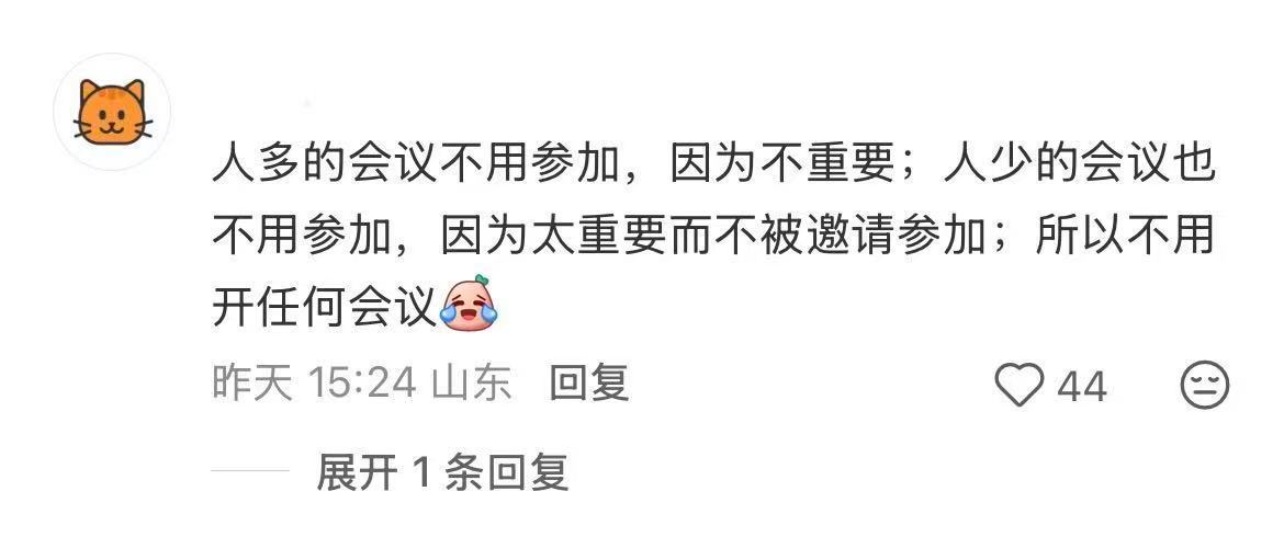 开会吐槽闲会挤满人没内容，正事会议轮不上普通人