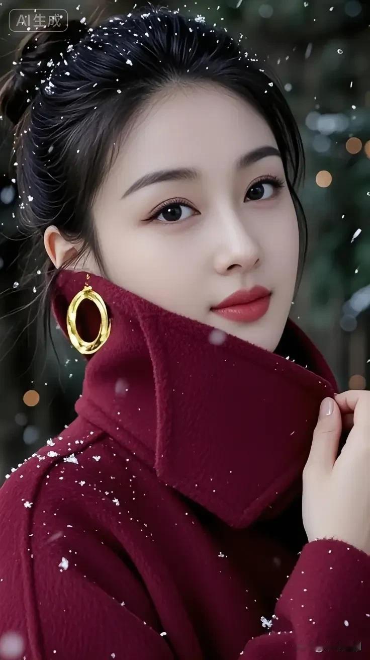 冬雪落肩头，温柔藏眼眸，岁末的浪漫都揉进这片银白里。温柔高贵的女性女性气质