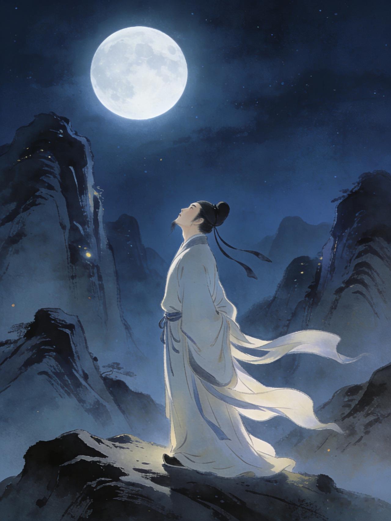 青山藏画意，谁有下联明月入心怀