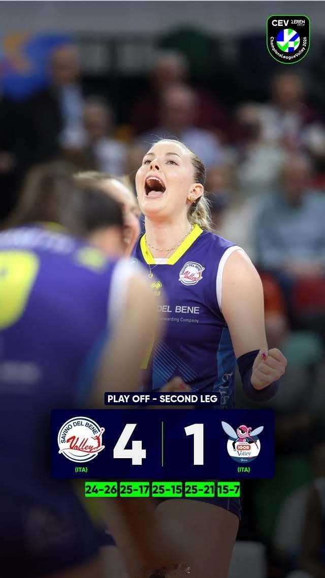 2026女排欧冠斯坎迪奇刚刚在附加赛次回合通过金局淘汰诺瓦拉晋级八强，四分之一