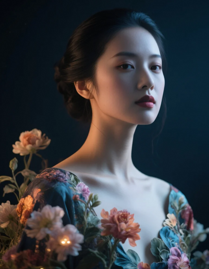 不是花太美，是她在其中太动人。