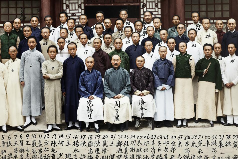 1909年，游美学务处选派的第一批庚款留美学生集体留念，共47名学生，前排就坐的