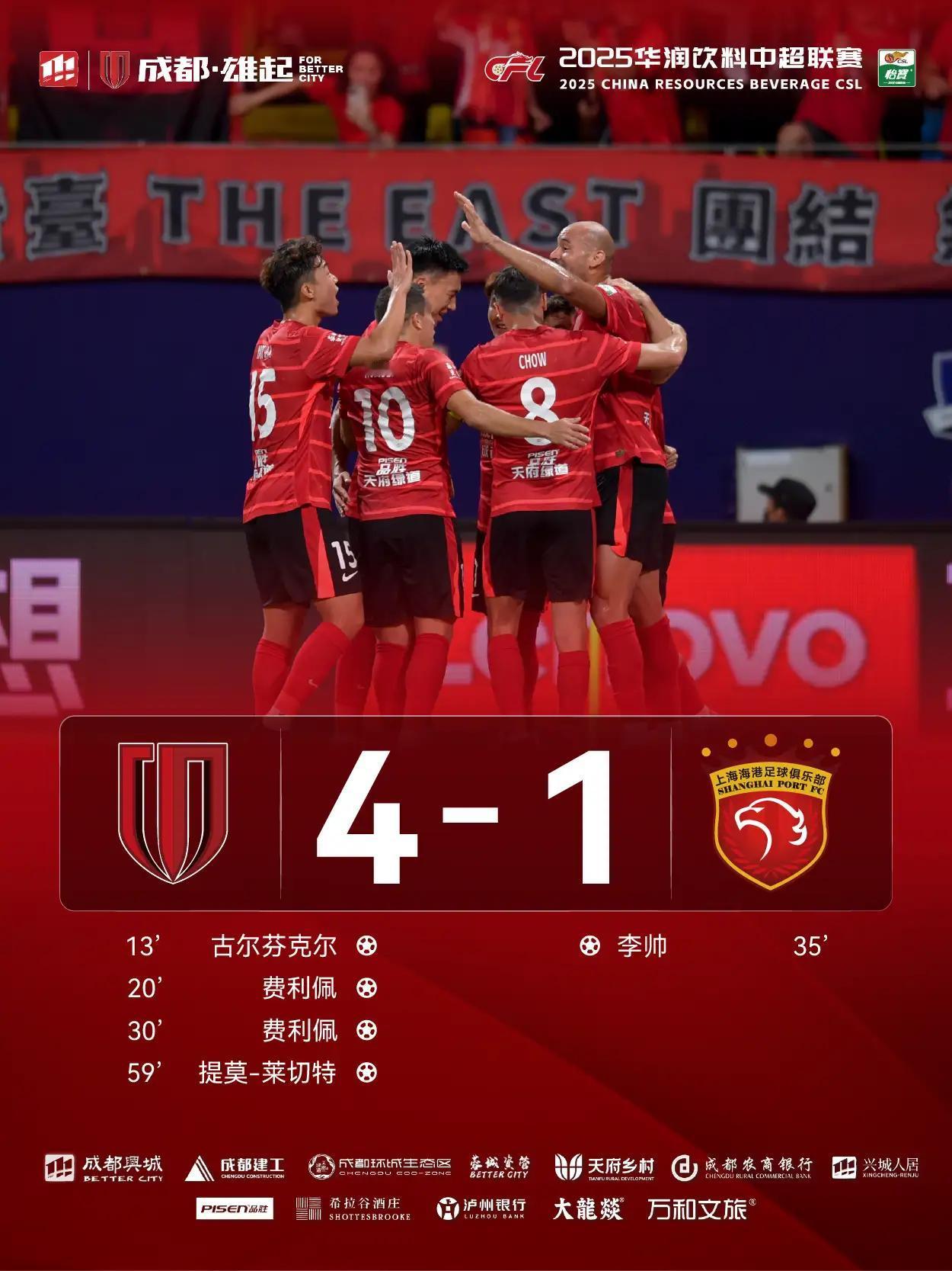成都蓉城打的就是精锐！4：1大胜海港之后，有人欢喜有人忧，先给最尴尬群体的尴尬指