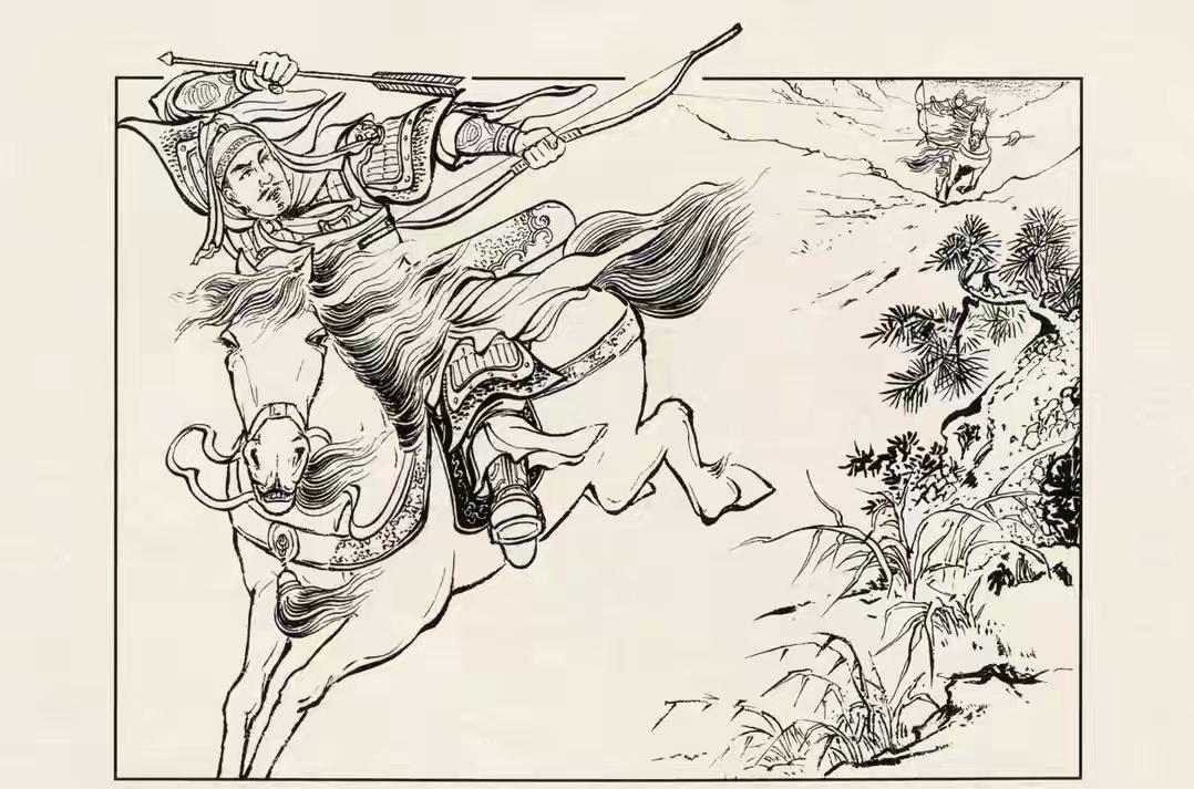 三国演义连环画：这员大将是谁？能够接住背后射来的冷箭，在众多名将中是独一位啊！