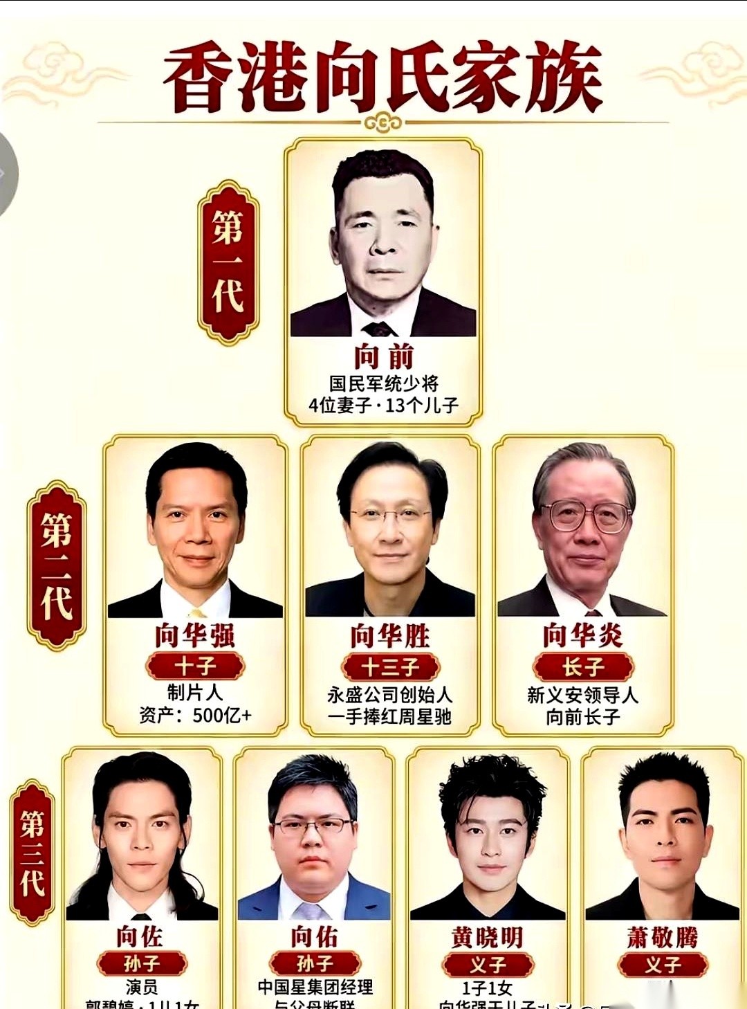 向华强的次子向佑如今已经和父母断了联系。他爹手里握着资产超过五百亿的中国星集团，亲哥哥向佐也天天在综